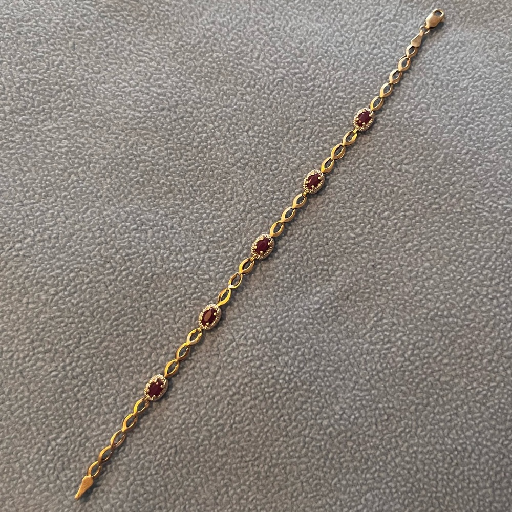 Ruby and Diamond Gold Bracelet